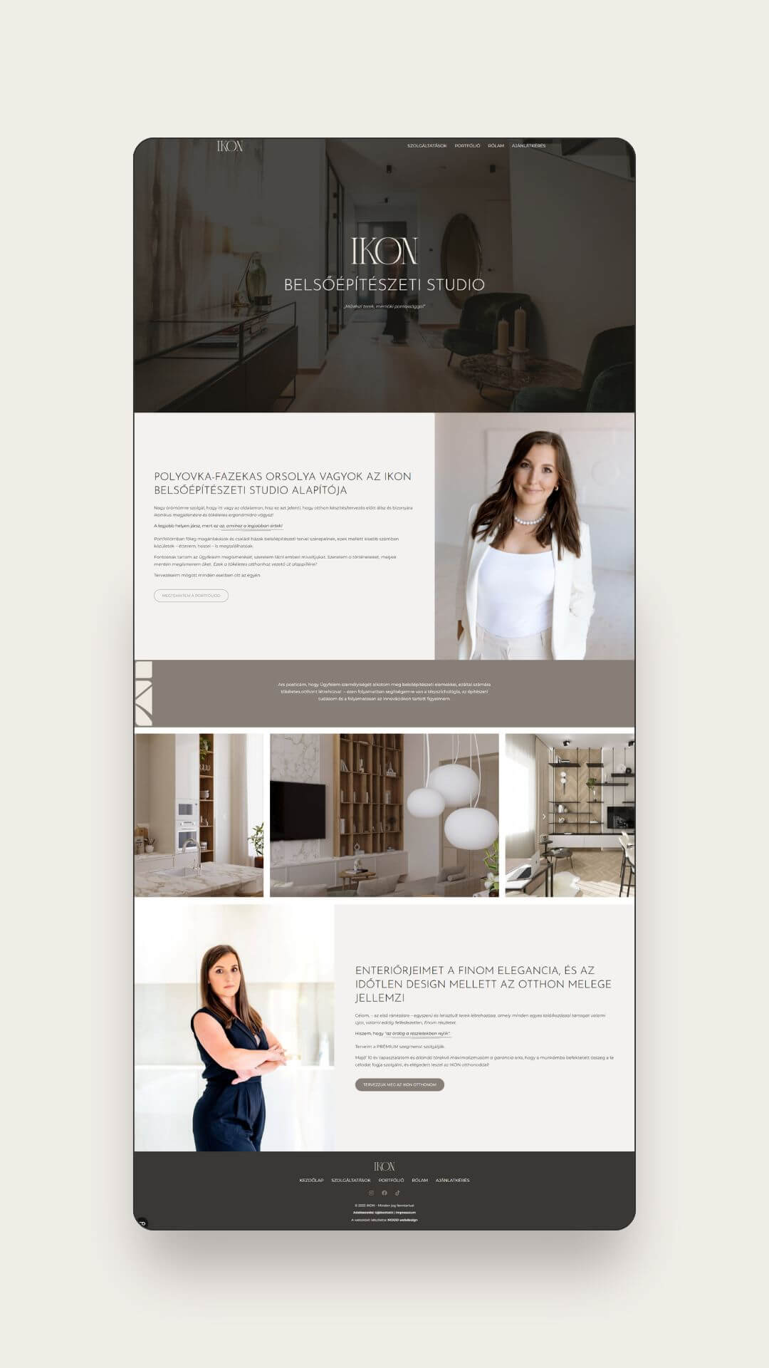 IKON Belsőépítészeti Studio weboldal